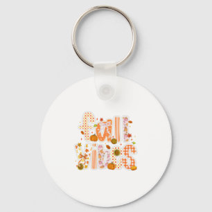 Fall Vibes Pumpkin Coquette Bow Autumn Leaves Than Key Ring