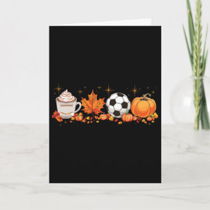 Fall Vibes Pumpkin Spice Soccer Halloween Autumn L Card