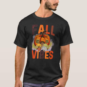 Fall Vibes Retro Pumpkin Spice Autumn Coffee  Than T-Shirt