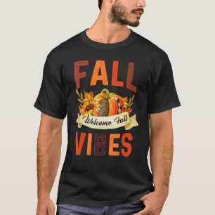 Fall Vibes Retro Pumpkin Spice Autumn Coffee  Than T-Shirt