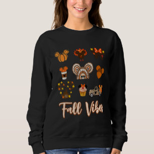 Fall Vibes Retro Vintage Leopard Circle Pumpkin Th Sweatshirt