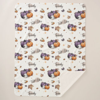 Fall Vibes Seamless Pattern  Sherpa Blanket