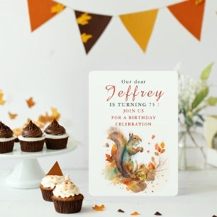 Fall vibes Squirrel - Birthday Invitation Card