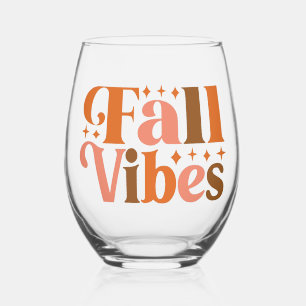 Fall Vibes Stemless Wine Glass