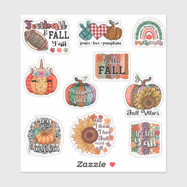Fall Vibes Stickers Pack (Sheet)