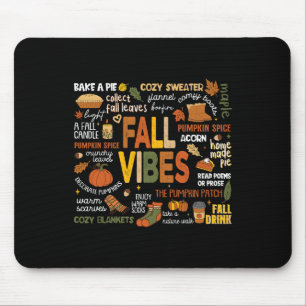 Fall Vibes Thanksgiving Halloween Family Matching Mouse Mat