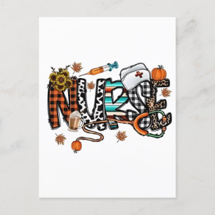 Fall Vibes That Nurse Life Nurse Fall Season Autum Holiday Postcard