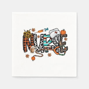 Fall Vibes That Nurse Life Nurse Fall Season Autum Napkin