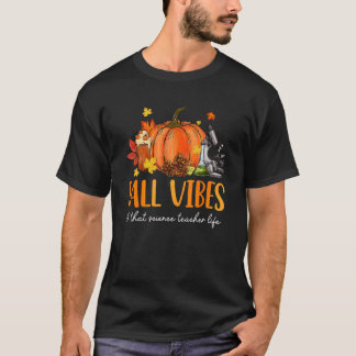 Fall Vibes & That Science Teacher Life Leopard Pum T-Shirt