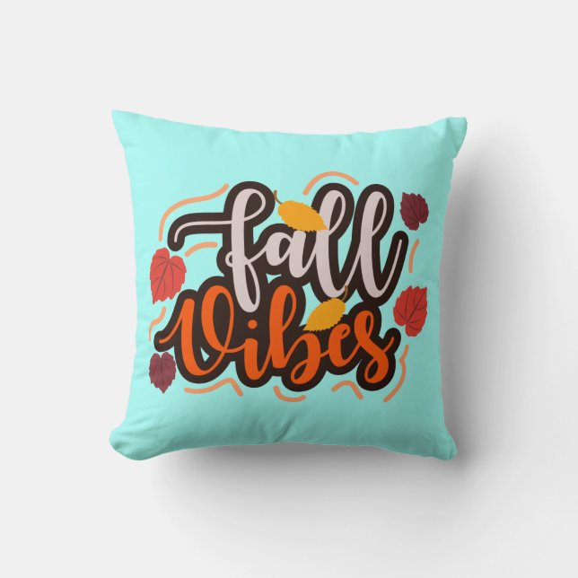 Fall Vibes Throw Pillow (Front)