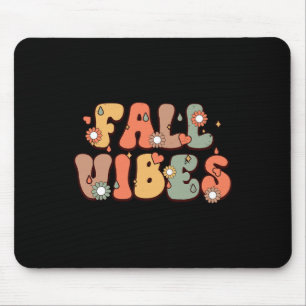 Fall Vibes Vintage Groovy Autumn Season Mouse Mat