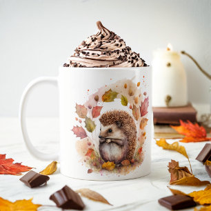Fall Vibes Watercolor Hedgehog - Coffee Mug