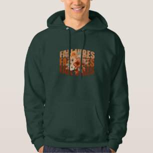 Fall vibes watercolor wildflowers leaves hoodie
