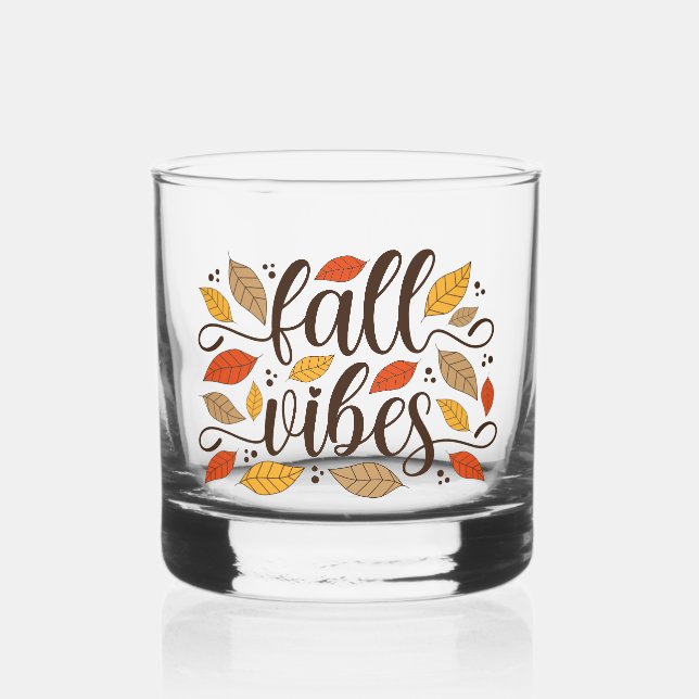 Fall Vibes Whiskey Glass (Front)