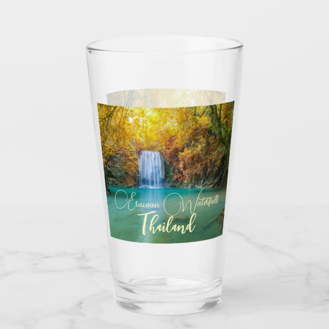 Fall View of Erawan Waterfall Thailand         Glass (Front)