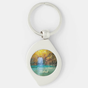 Fall View of Erawan Waterfall Thailand           Key Ring