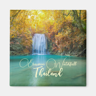 Fall View of Erawan Waterfall Thailand             Magnet