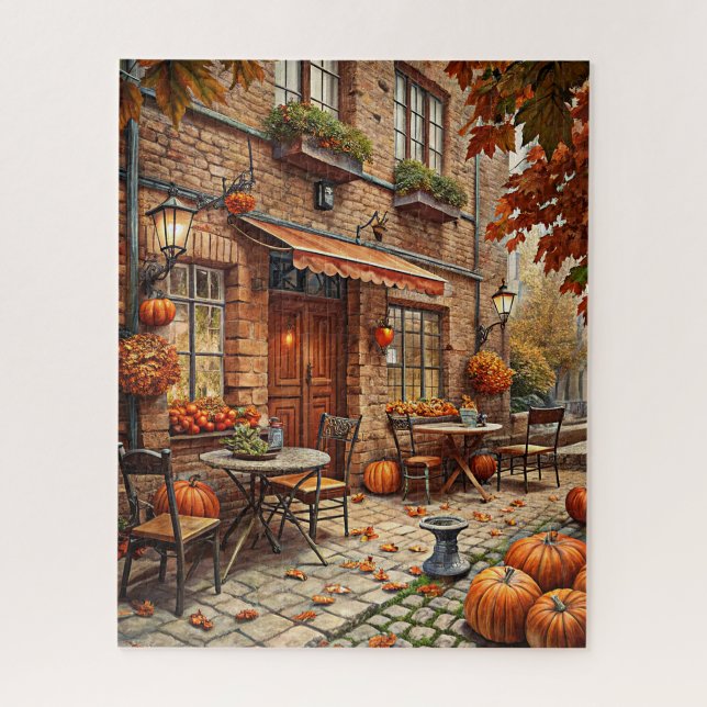 Fall Village Street Puzzle (Vertical)