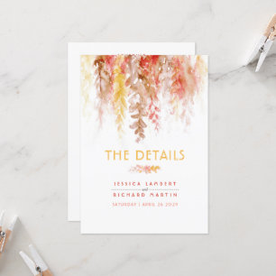 Fall vines wedding details information