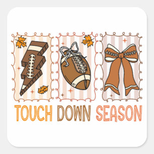 Fall Vintage Football Game Day Square Sticker