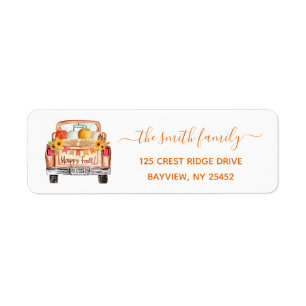 Fall Vintage Truck Return Address