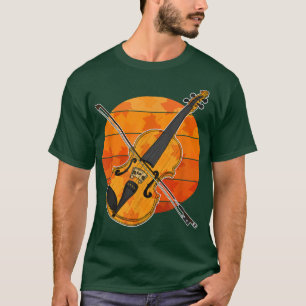 Fall Violin Violinist Autumn Thanksgiving String P T-Shirt
