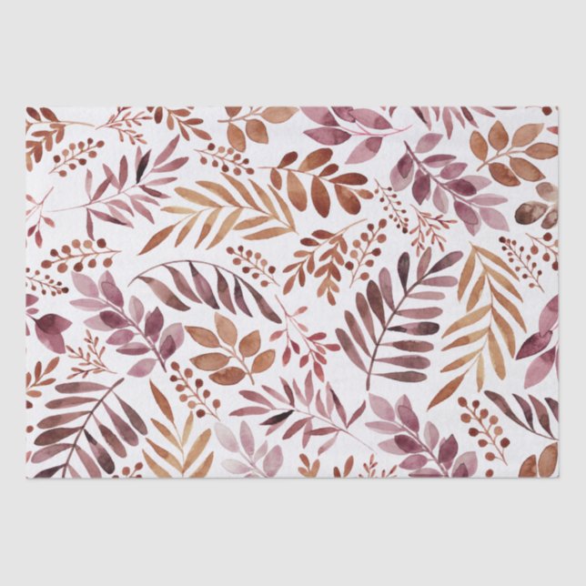 Fall-Watercolor Colourful  Leaves Illustration  Tissue Paper (Front)