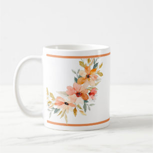 Fall watercolor floral  coffee mug