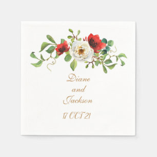 Fall Watercolor Floral Napkin