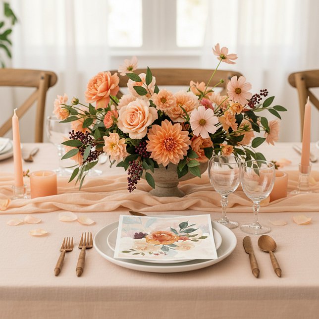 Fall watercolor floral  napkin (Creator Uploaded)