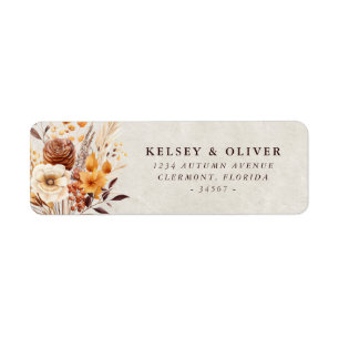 Fall Watercolor Floral Wedding Bride Groom