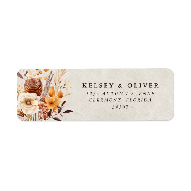 Fall Watercolor Floral Wedding Bride Groom (Front)
