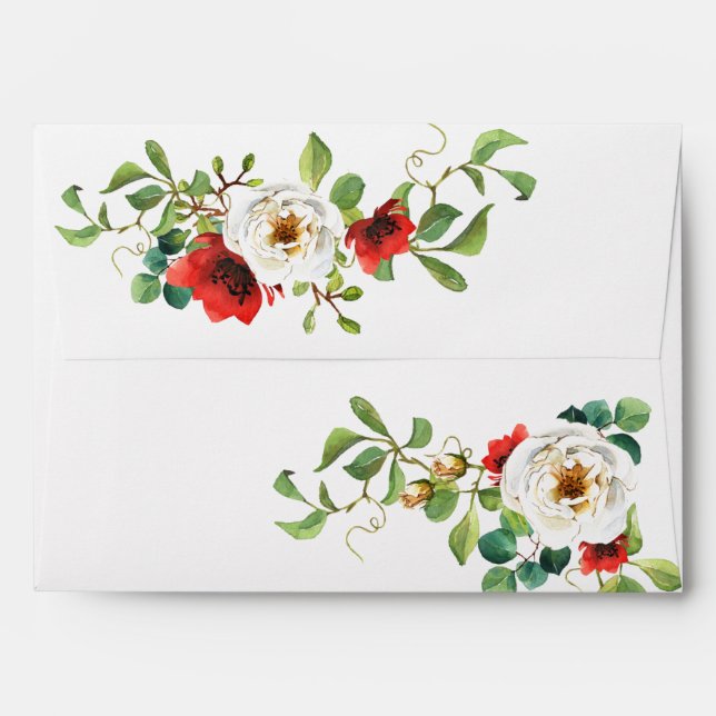 Fall Watercolor Flower Envelope (Back (Top Flap))