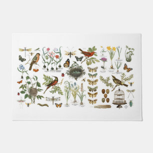 fall watercolor gourd and pumpkin wreath doormat