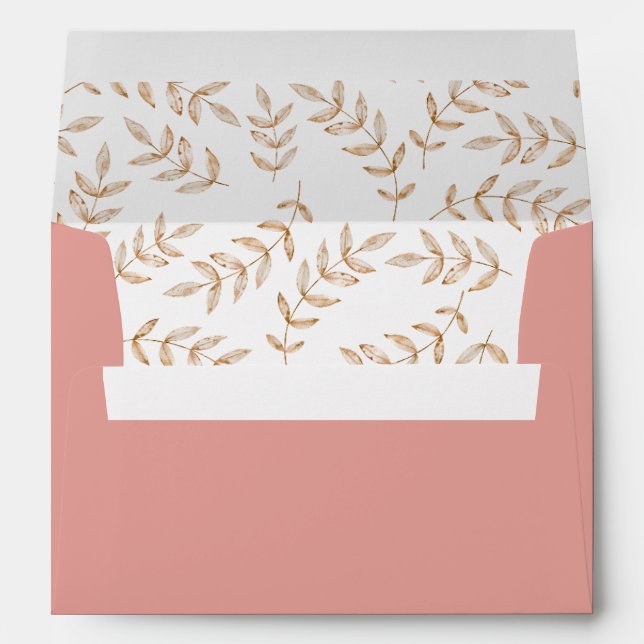 Fall Watercolor Leaf Pattern Envelope (Back (Bottom))