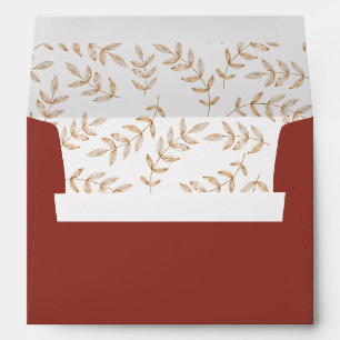 Fall Watercolor Leaf Pattern Envelope