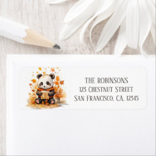 Fall Watercolor Panda - Return Address