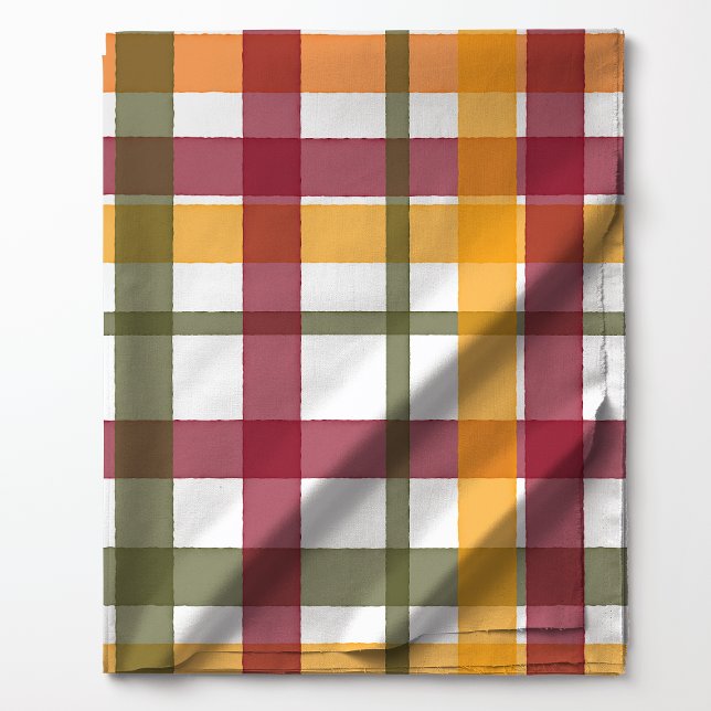 Fall Watercolor Plaid Pattern Fabric (Creator Uploaded)