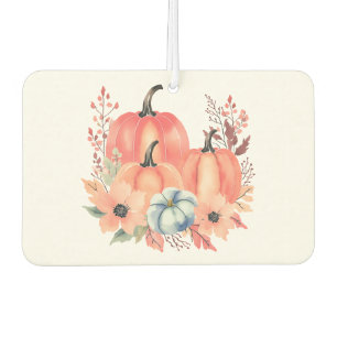 Fall Watercolor Pumpkin Boho  Car Air Freshener