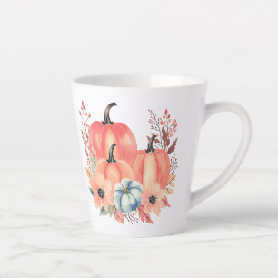 Fall Watercolor Pumpkin Boho  Latte Mug