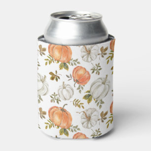 Fall Watercolor Pumpkin Pattern Can Cooler