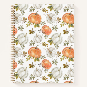 Fall Watercolor Pumpkin Pattern Notebook