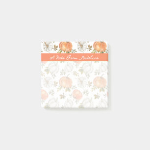 Fall Watercolor Pumpkin Pattern Post-it Notes