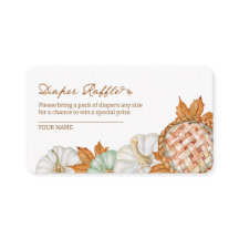Fall Watercolor Pumpkin Pie Diaper Raffle