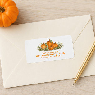 Fall Watercolor Pumpkins and Gourds Return Address Label