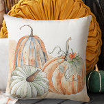 Fall Watercolor Pumpkins Cushion<br><div class="desc">Watercolor pumpkins decorate this lovely fall-themed pillow.</div>