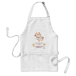 Fall Watercolor Pumpkins Leaves Give Thanks Standard Apron
