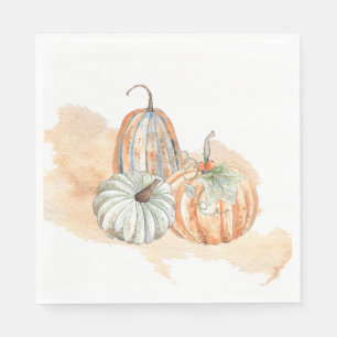 Fall Watercolor Pumpkins Napkin