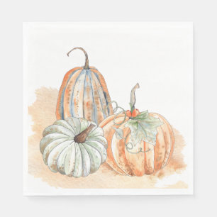 Fall Watercolor Pumpkins Thanksgiving Napkin