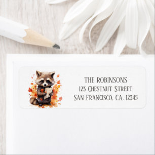 Fall Watercolor Racoon - Return Address